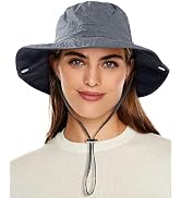 Waterproof Bucket Rain Hat for Women Wide Brim Summer UPF50+ Cowboy Sun Hat Men Foldable Soft Flo...