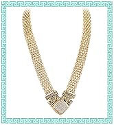 UNY Short Necklace 48cm Popcorn chain Pave Rhinestone Classic Elegant Vintage Antique Jewelry