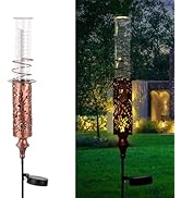 VEWOGIFT Rain Gauge Outdoor, Solar Rain Gauges for Yard, Freeze Proof Rain Gauge with 7" Plastic ...