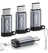Lightning Female to USB C Male Adapter (4 Pack) Type C Charger Converter Cord Cable for iPhone 15...