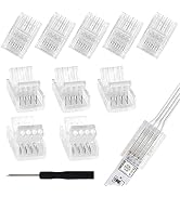 RGBZONE 10Packs 4-Pin RGB LED Light Strip Connectors 10mm Wide Unwired Gapless Solderless Strip t...
