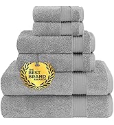 Cotton Paradise 6 Piece Towel Set, 100% Turkish Cotton Soft Absorbent Towels for Bathroom, 2 Bath...