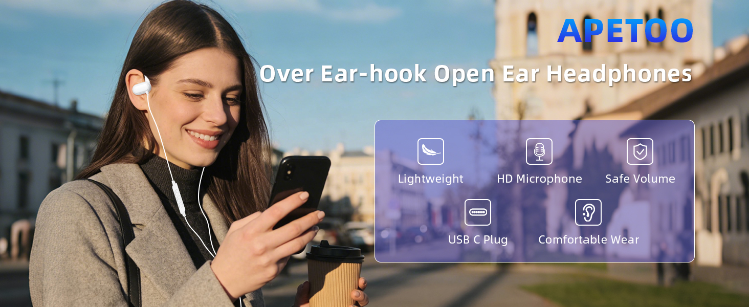 usb c open-ear headphones