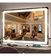FENNIO Vanity Mirror with Lights 32"x22", Lighted Makeup Mirror, Large Vanity Mirror with Lights,...