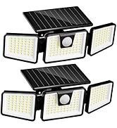 INCX Solar Lights Outdoor Waterproof, 3000 LM 156 LED Motion Sensor Outdoor Lights, 3 Heads Solar...
