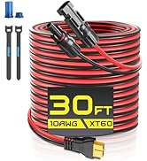 Gibbab Solar Connector to XT60 Charge Extension Cable, 10AWG 30FT XT60 Adapter Cable to Solar Pan...