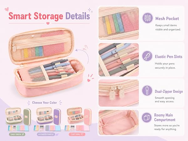 Aesthetic School Supplies with Pencil Pouch - 27Pcs Cute College Essentials Set