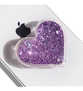 GRIPONG Cute Heart Shape Quicksand Glitter Expandable Collapsible Mobile Phone Grip Stand Holder ...