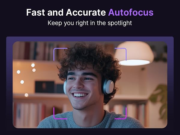 Quickly focuses on the creator’s face.