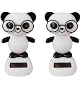 2Pc Black and White Solar Dancing Panda Bear Tiger - Shaking Doll, Car Dashboard Doll Ornament, A...