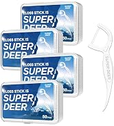 Super Deer Floss Picks (200 Count)-Twin-Line, Tooth Picks Flossers with 4 Travel Cases, Helps to ...