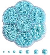 5800Pcs Half Pearls for Crafts, Flatback Pearls for Artwork Making, DIY Rhinestones Accessory Nai...