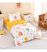 ZZRSSSLC 100% Cotton Sweet Dinosaur Printed Crib Bedding Set, 3 Pieces Cute Animal Partern Nurser...