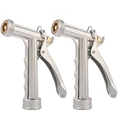 Garden Hose Nozzle, Water Hose Sprayer Nozzle with Threaded Front, Full Size Zinc Metal Pistol Gr...