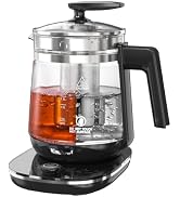 ICOOKPOT Hot Tea Maker Glass Electric Kettle with Tea Infuser and Temperature Control,1.5L Stainl...