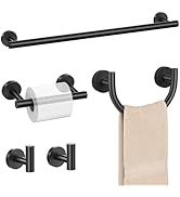 TURS 5-Pieces Matte Black Bathroom Hardware Accessories Set 23.6inch SUS304 Stainless Steel Towel...