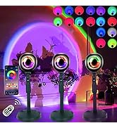 REEMEER Sunset Lamp Projection, 16 Colors Changing Projector LED Lights Floor Lamp Room Decor Nig...