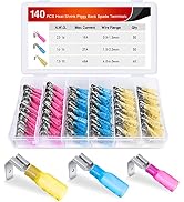 Nilight 140PCS Heat Shrink Piggy Back Spade Terminals Connectors Assortment Kit 22-16/16-14/12-10...