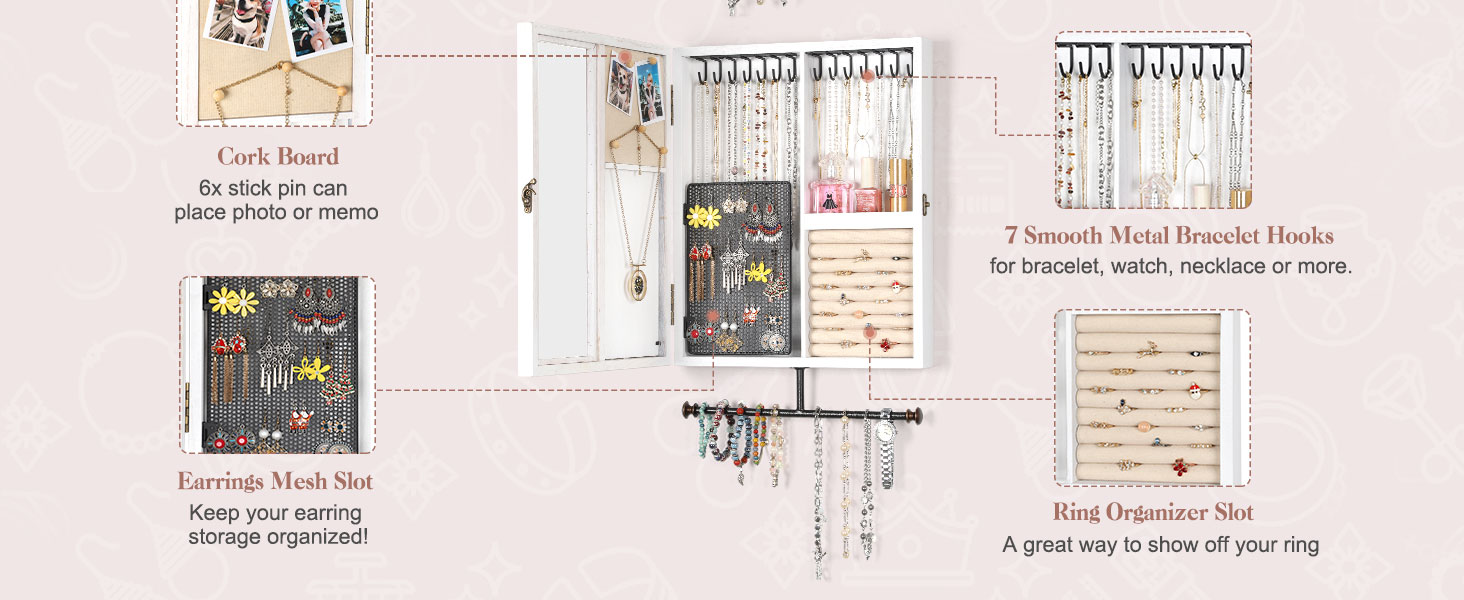 Wall Mounted Jewelry Organizer