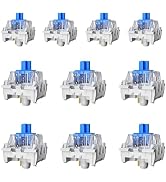 Fejwlvs ZhouWang Blue Switch 3 Pin 60gf Pre-Lubricated,Dustproof Clicky Switch,Suitable for RGB,M...