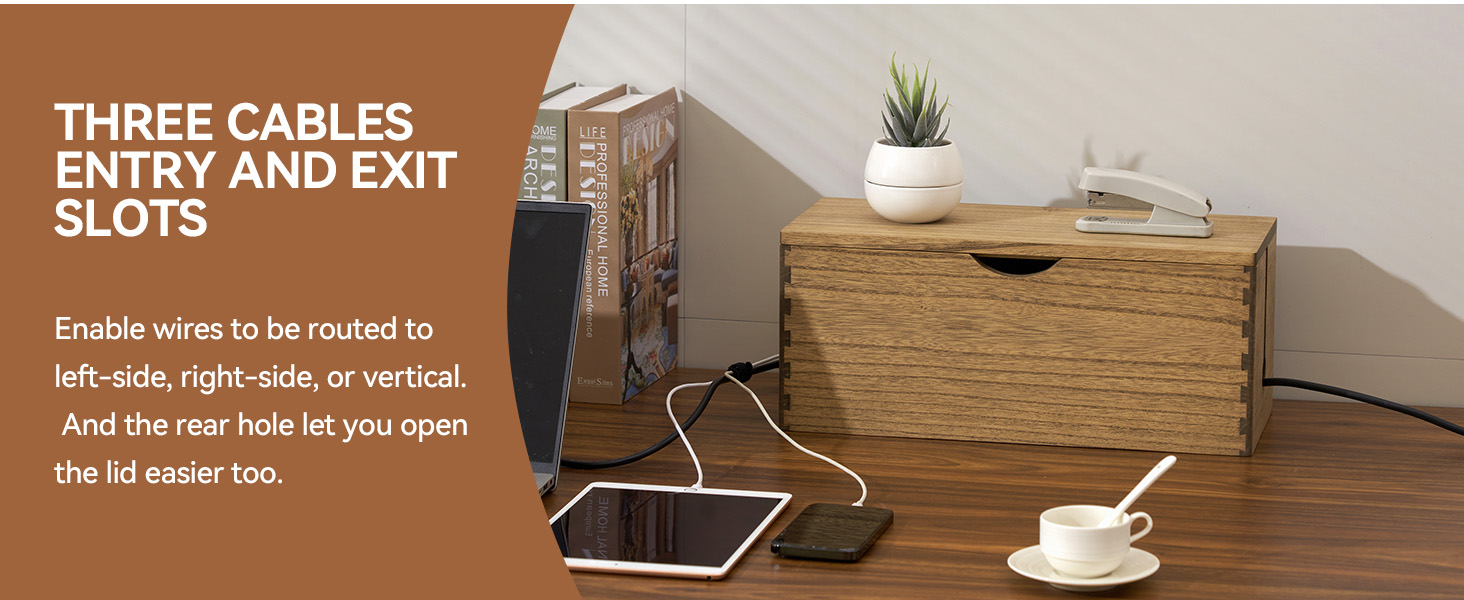 wood cord storage box