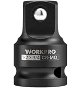 WORKPRO 1/2" F to 3/4" M Impact Socket Adapter, Cr-Mo Steel, Socket Adapter Set for Impact Driver...