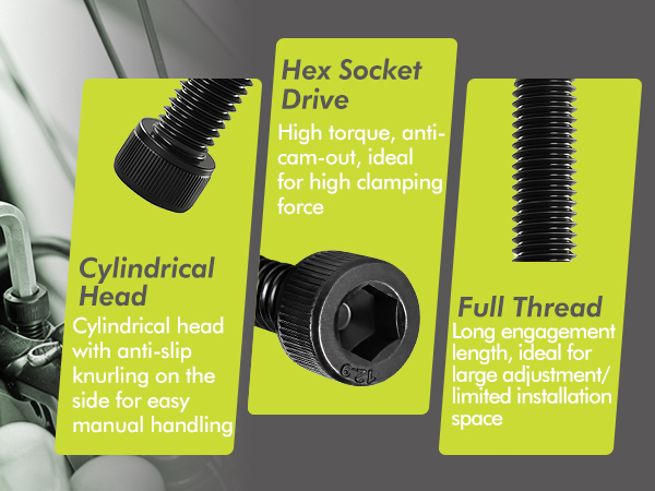 Cylindrical Head/Hex Socket Drive/Full Thread
