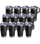 20oz Tumbler Bulk with Lid, Stainless Steel Tumbler Bulk with Handle, Metal Insulated Travel Coff...