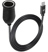 Sinloon USB C to Car Cigarette Lighter Cable 15V Car Cigarette-Lighter Socket Female Converter Po...