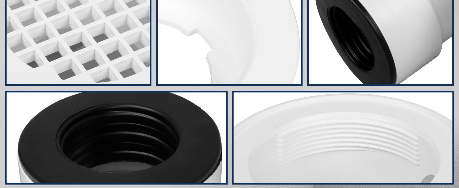 1-1/2" Side Outlet Shower Drain with Perforated Strainer