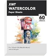 XWT Watercolor Paper Sheets Bulk, 9x12in 300gsm-60 Sheets, Drawing Supplies for Artists, Students...