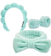 Ztomine Headbands for Women - Spa Headband and Wristband Set - Headband for Washing Face,Facial M...
