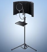 Aokeo Studio Recording Microphone Isolation Shield with Pop Filter & Tripod Stand,High Density Ab...
