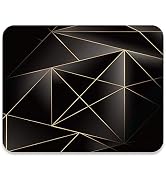 Audimi Mouse Pad Medium Mouse Mat Anti-Slip Base for PC Office Working Gaming, Golden Lines Triangle
