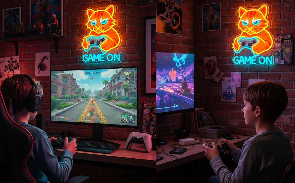 cat neon sign
