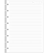 Junior Size Lined Refill Paper, 8-Disc Discbound Ruled Filler Paper, 100Sheets / 200Pages Loose-L...