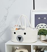 DECOMOMO Diaper Caddy, Baby Bear Diaper Caddy Basket, Diaper Organizer for Changing Table Girl Bo...