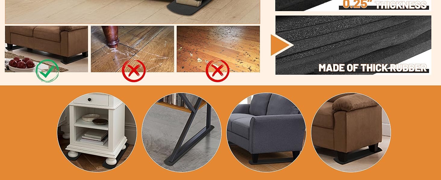 SDSNTE Non-Slip Furniture Rail Pads