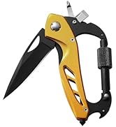 Stocking Stuffers Gifts for Men, Carabiner Multitool 6-in-1 EDC Carabiners Pocket Knife with Wind...