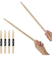 4 Pairs Drum sticks 5A Maple Wood Tip Drumstick for Adults Kids Beginners Practice