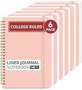 Taja 6 Pack Lined Spiral Notebooks for Work, 140 Pages, A5(5.7" x 7.9") Hardcover College Ruled, ...