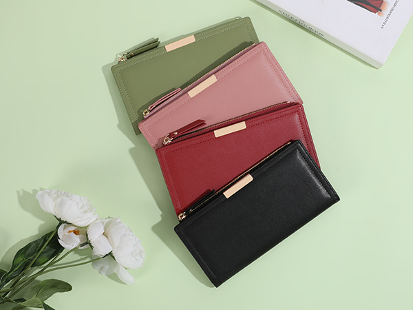 Slim Women Wallet Bifold Ladies Long Purse
