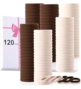 120 Pcs No Damage Hair Ties for Women Thick Hair, Large Soft Seamless Nylon Hair Ties Ponytail Ha...