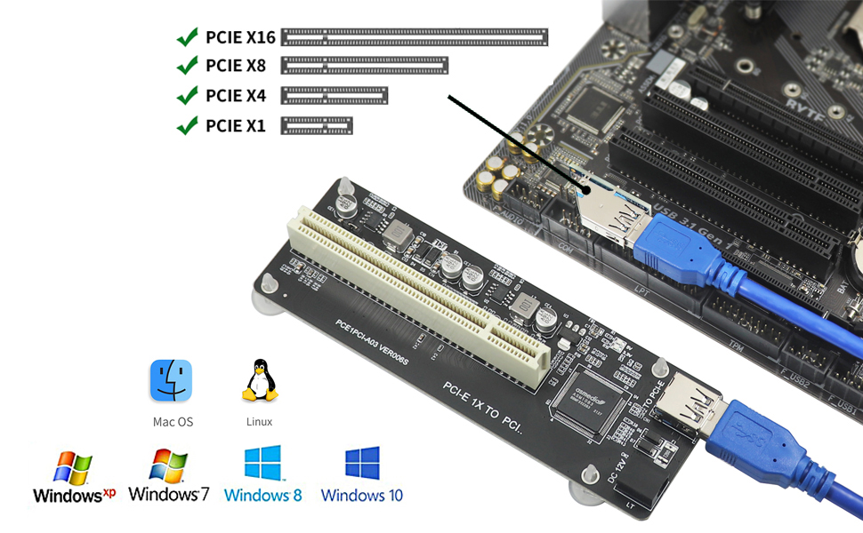 PCIE to PCI Adapter Card