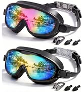 Rantizon Kids Swimming Goggles 2 Pack, Anti Fog&UV Swim Goggles for Boys Girls, No Leak Pool Beac...