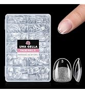 UNA GELLA Extra Short Oval Round Nail Tips, Pre-Shape 312pcs Short Oval Gel Nail Tips Press on Na...