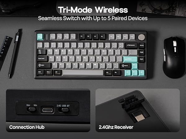EPOMAKER TH80 V2 Tri-Mode Wireless Mechanical Gaming Keyboard