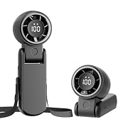 TriPole Portable Handheld Turbo Fan with Digital Display, 3-IN-1 Rechargeable Mini Travel Fan, Ba...