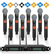 5 CORE Wireless Microphones 8 Channel Dynamic Karaoke Professional UHF Singing Mic System Handhel...