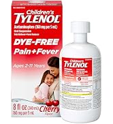 Children’s Liquid Tylenol, Dye-Free, Acetaminophen Oral Suspension, Alcohol-, Paraben-, and Ibupr...